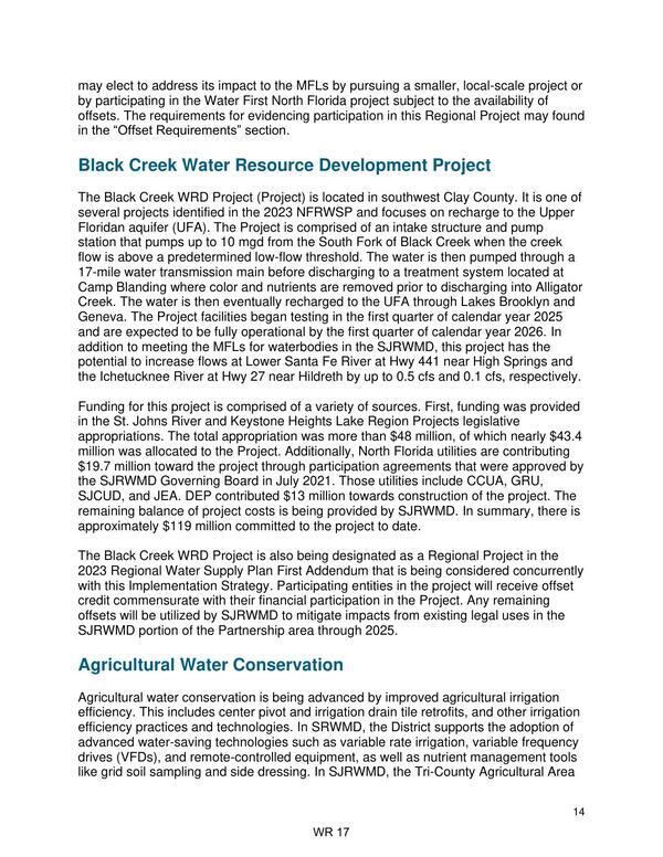 Black Creek Water Resource Development Project; Agricultural Water Conservation