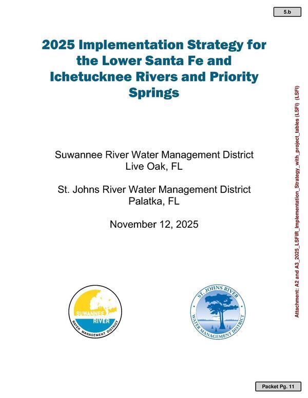 [2025 Implementation Strategy for the Lower Santa Fe and Ichetucknee Rivers and Priority Springs, 2025-11-12 --SRWMD & SJRWMD]