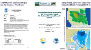[SJRWMD hired a consultant to plan piping treated Jacksonville wastewater into the Suwannee River Basin (Water First North Florida) 2025-11-12]