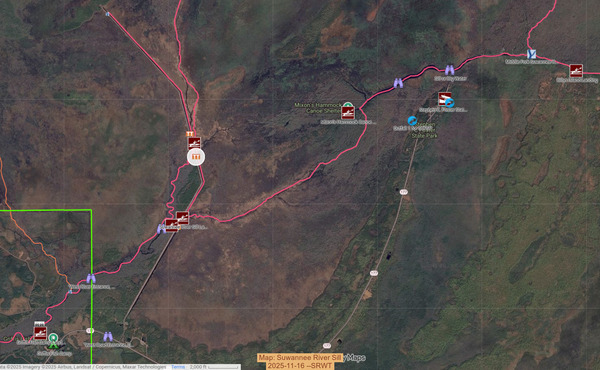 [Map: Suwannee River Sill, 2025-11-16 --SRWT]