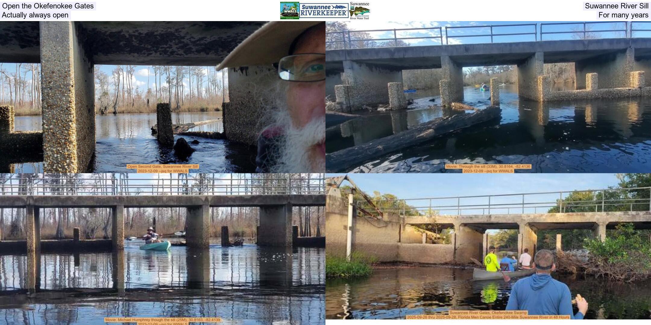 Open the Okefenokee Gates, Suwannee River Sill, Actually always open, For many years