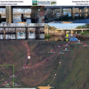 [Open the Okefenokee Gates, Suwannee River Sill, Actually always open, For many years]