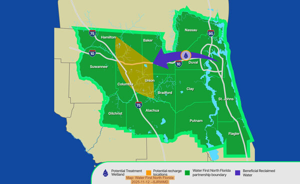[Map: Water First North Florida, 2025-11-12 --SJRWMD]