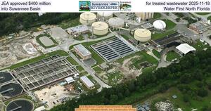 [JEA approved $400 million for treated wastewater 2025-11-18 into Suwannee Basin, Water First North Florida]