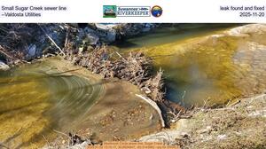 [Small Sugar Creek sewer line leak found and fixed --Valdosta Utilities, 2025-11-20]