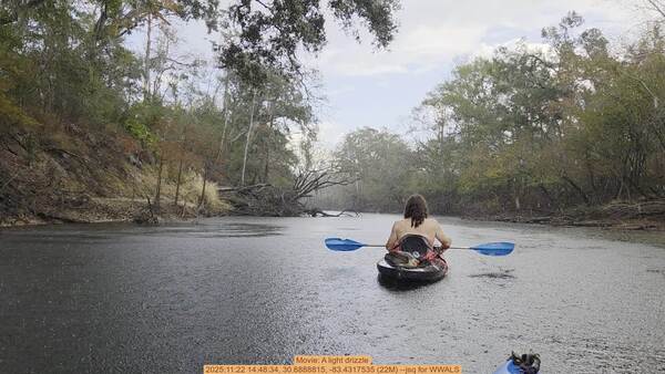 [Movie: A light drizzle, 2025:11:22 14:48:34, 30.6888815, -83.4317535 (22M) --jsq for WWALS]