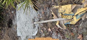 [Posthole, concrete, sledgehammer, 2025:11:22 09:29:52, 30.7124793, -83.4554887 --jsq for WWALS]