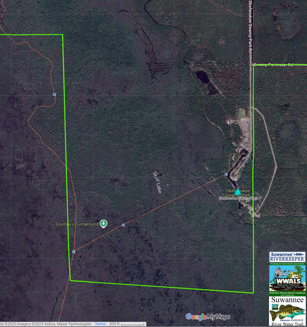 Map: Okefenokee Swamp Park --SRWT 2025-11-23