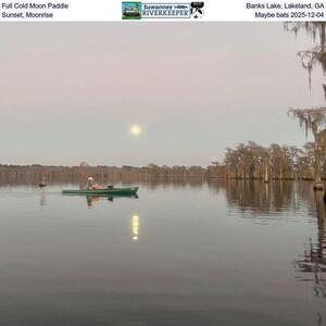 [Full Cold Moon Paddle, Banks Lake, Lakeland, GA, Sunset, Moonrise, Maybe bats 2025-12-04]