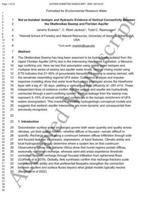 [Not so Isolated: Isotopic and Hydraulic Evidence of Vertical Connectivity Between the Okefenokee Swamp and Floridan Aquifer, 2025-12-09, Jaivime Evaristo, C. Rhett Jackson, Todd C. Rasmussen]