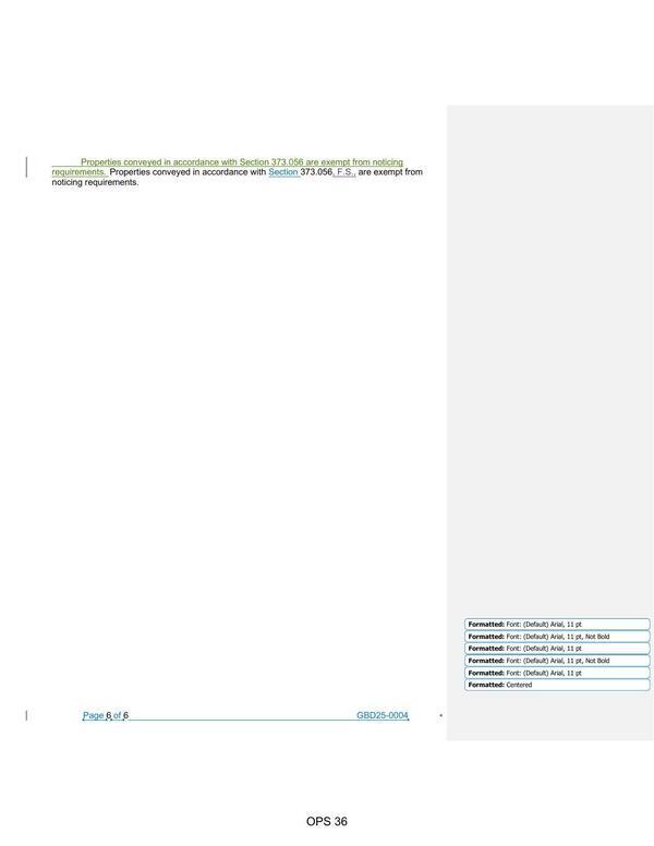 Properties conveyed in accordance with Section 373.056 are exempt from noticing
