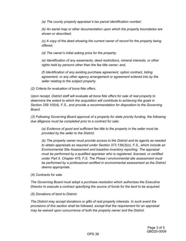 Section 259.105(4), F.S., and provide a recommendation for disposition to the Governing