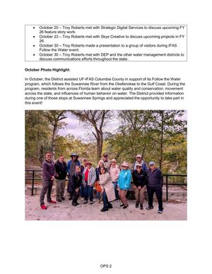 [October Photo Highlight: the District assisted UF-IFAS Columbia County in support of its Follow the Water program, which follows the Suwannee River from the Okefenokee to the Gulf Coast.]