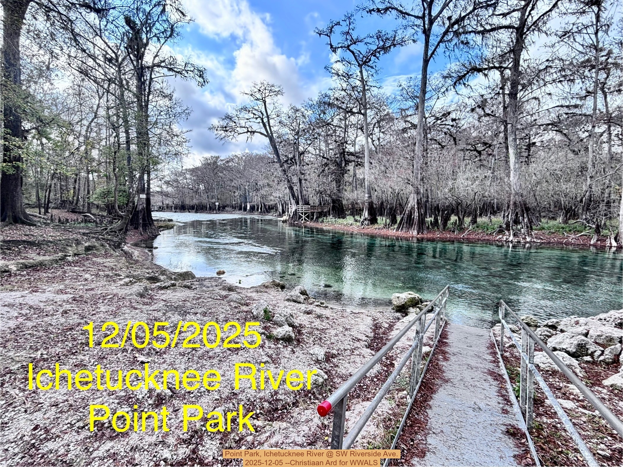 Point Park, Ichetucknee River @ SW Riverside Ave. 2025-12-05 --Christiaan Ard for WWALS