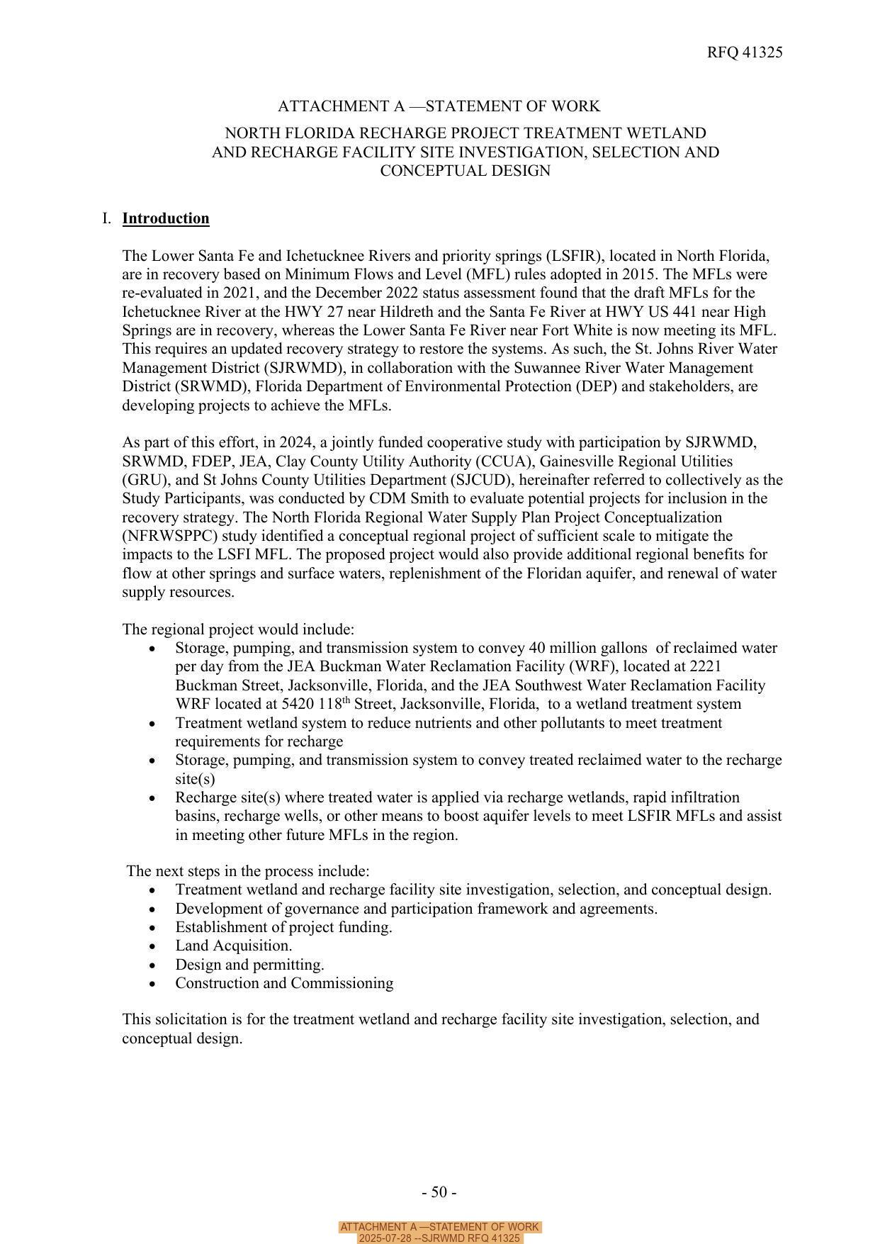 ATTACHMENT A —STATEMENT OF WORK, 2025-07-28 --SJRWMD RFQ 41325