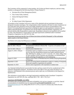 [The District will conduct the RFQ process as follows:, 2025-07-28 --SJRWMD RFQ 41325]