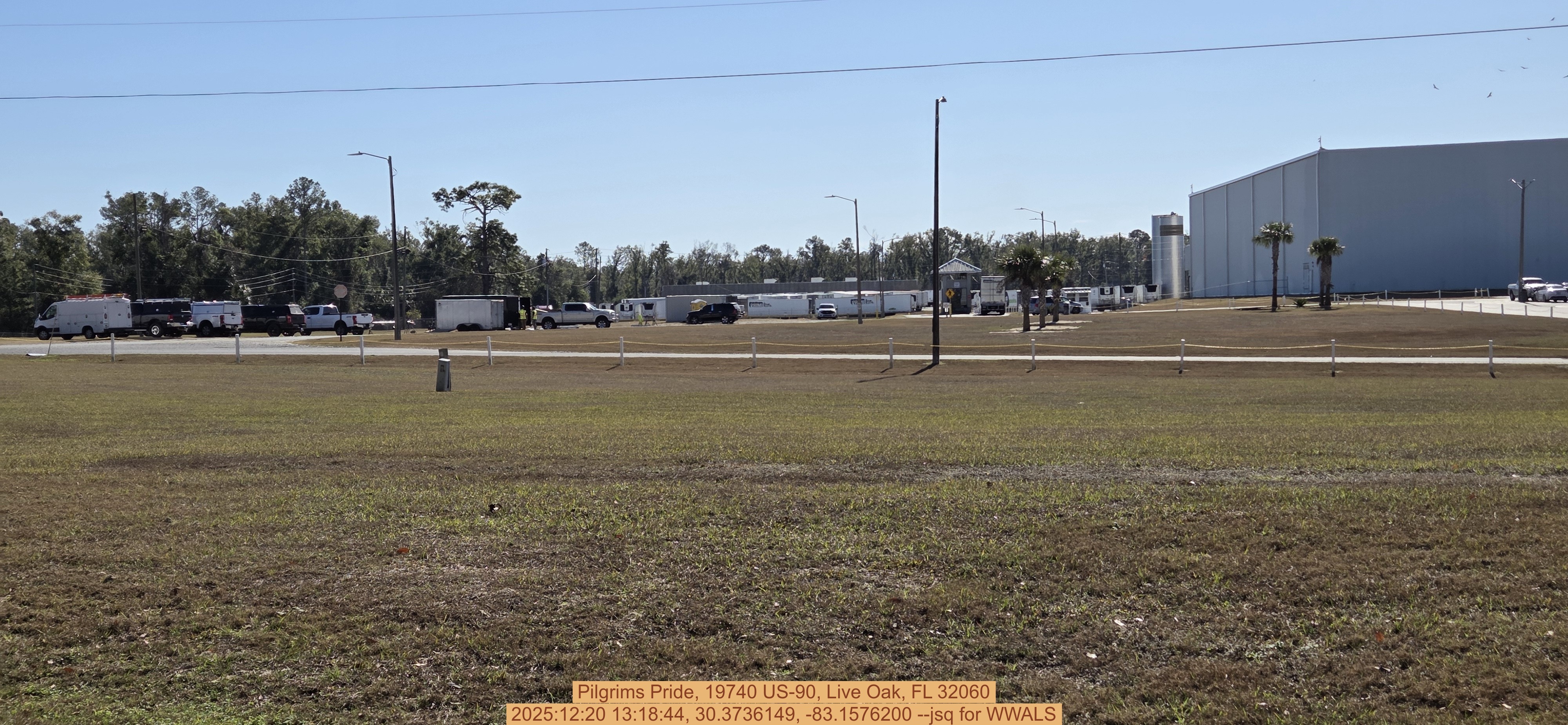 Pilgrims Pride, 19740 US-90, Live Oak, FL 32060, 2025:12:20 13:18:44, 30.3736149, -83.1576200 --jsq for WWALS