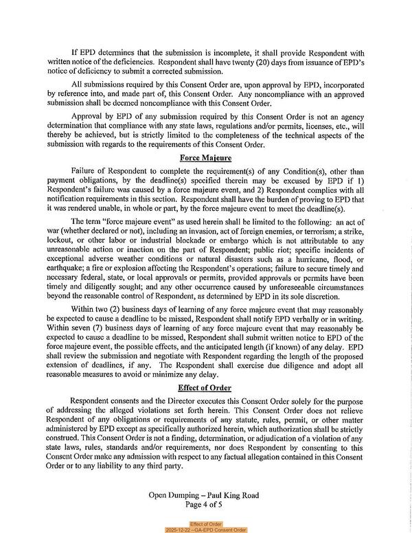Effect of Order, 2025-12-22 --GA-EPD Consent Order