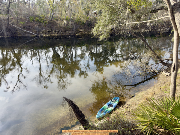 [Holly Point, Withlacoochee River @ NE Withla Bluffs Way 2026-01-07 --Russ Tatum for WWALS]