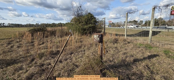 [Vent? Valdosta Force Main, 2026:01:09 15:50:03, 30.8295389, -83.3236072 --jsq for WWALS]