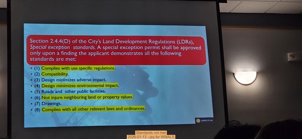 Standards not met, 2026-01-13 --jsq for WWALS