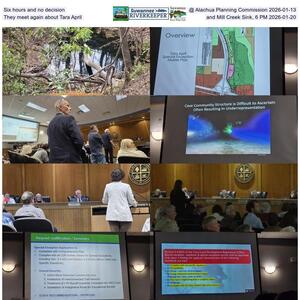 [Six hours and no decision, @ Alachua Planning Commission 2026-01-13, They meet again about Tara April, and Mill Creek Sink, 6 PM 2026-01-20]