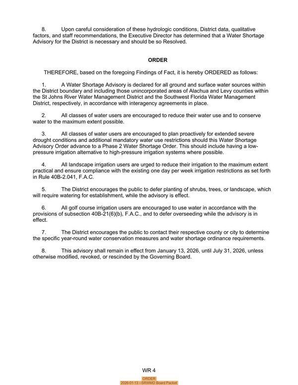 ORDER, 2026-01-13 --SRWMD Board Packet