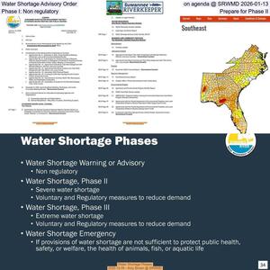 [Water Shortage Advisory Order, on agenda @ SRWMD 2026-01-13, Phase I: Non regulatory, Prepare for Phase II]