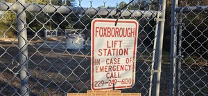 [Sign: Foxborough Lift Station, 2026:01:18 17:02:23, 30.8897203, -83.3265366 --jsq for WWALS]