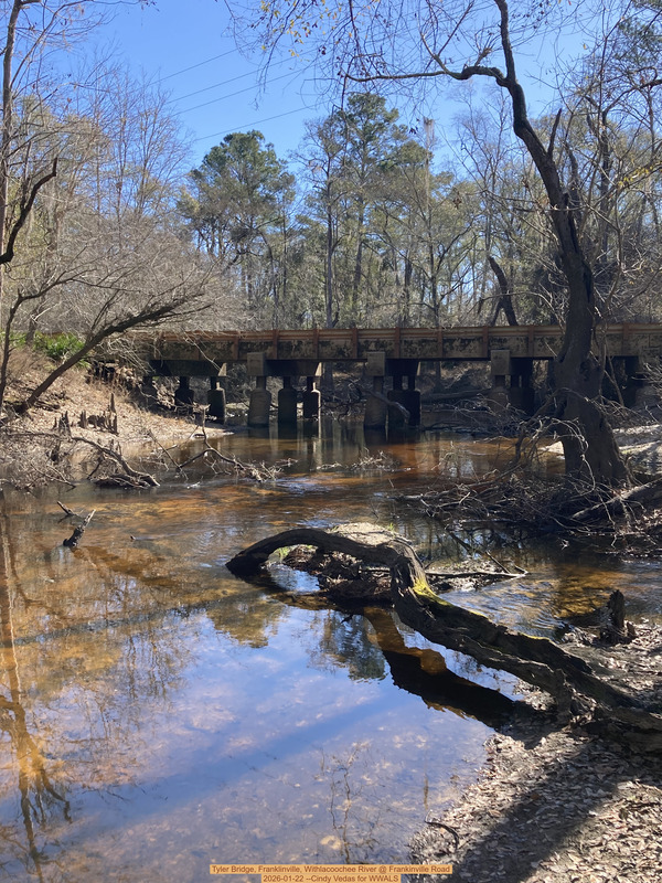 Tyler Bridge, Franklinville, Withlacoochee River @ Frankinville Road 2026-01-22 --Cindy Vedas for WWALS