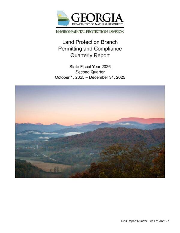 [Land Protection Branch Permitting and Compliance Quarterly Report, State Fiscal Year 2026, Second Quarter, October 1, 2025 — December 31, 2025]