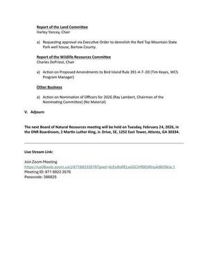 [a) Requesting approval via Executive Order to demolish the Red Top Mountain State Park well house, Bartow County.]