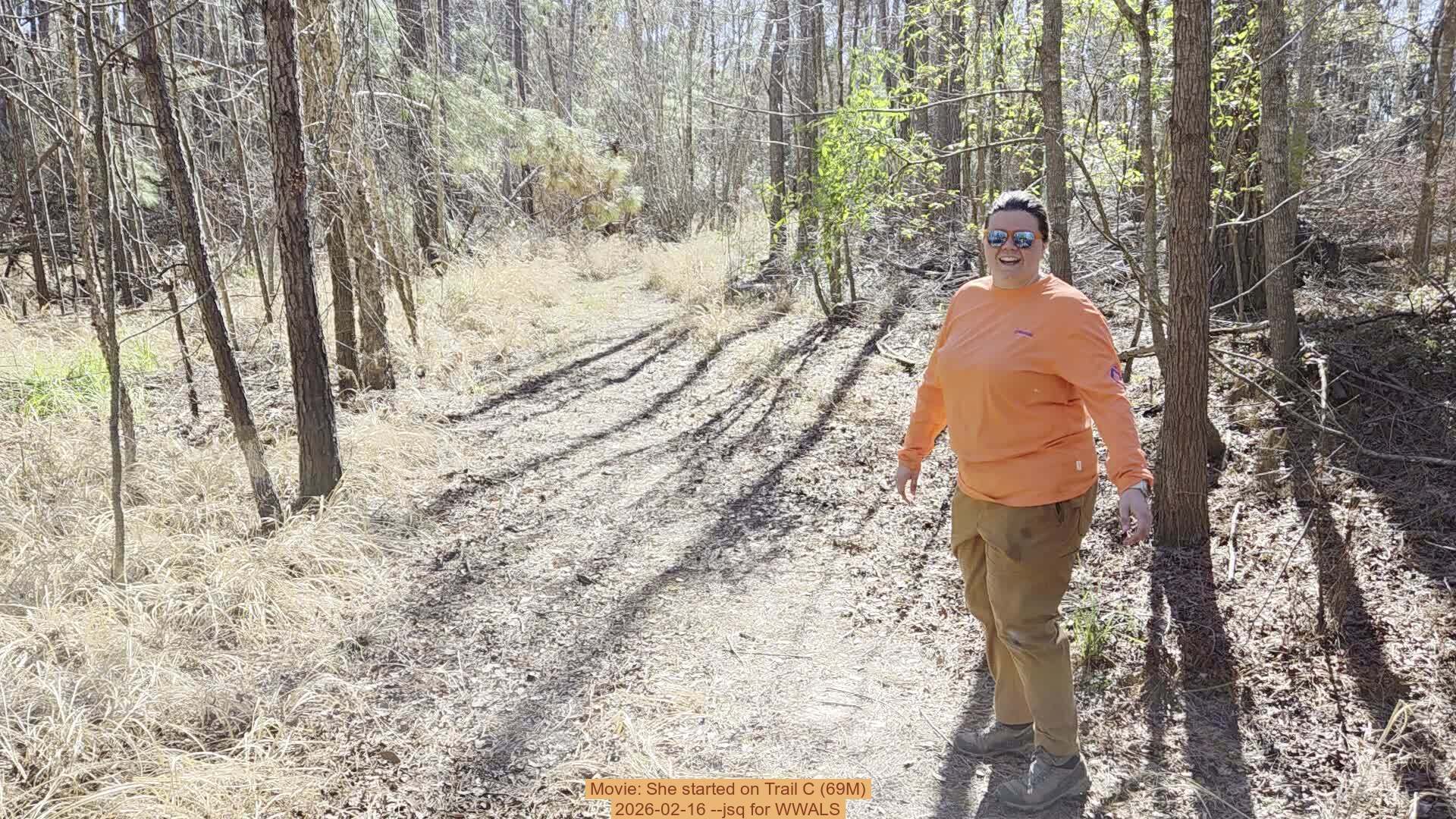 Movie: She started on Trail C (69M), 2026-02-16 --jsq for WWALS