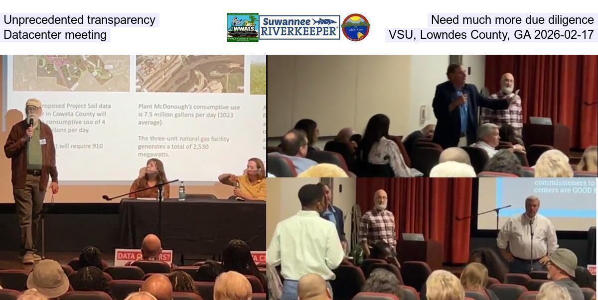 Unprecedented transparency, Need much more due diligience, Datacenter meeting, VSU, Lowndes County, GA 2026-02-17