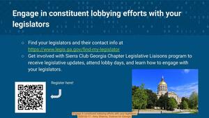 [Engage in constituent lobbying efforts with your legislators, 2026-02-17 --Amy Sharma, Science for Georgia]