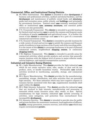 [Commercial, Office, and Institutional Zoning Districts]
