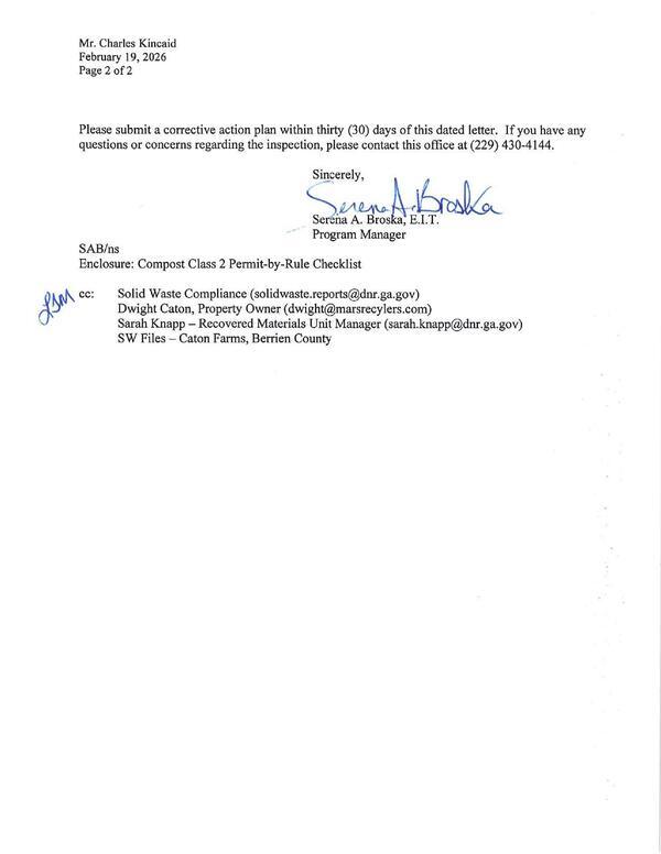 Please submit a corrective action plan within thirty (30) days of this dated letter.