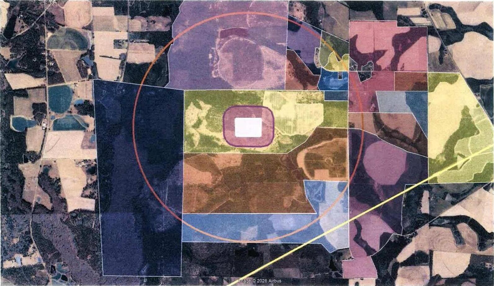 Map: Site west of Ponderosa Drive, near Alapaha River