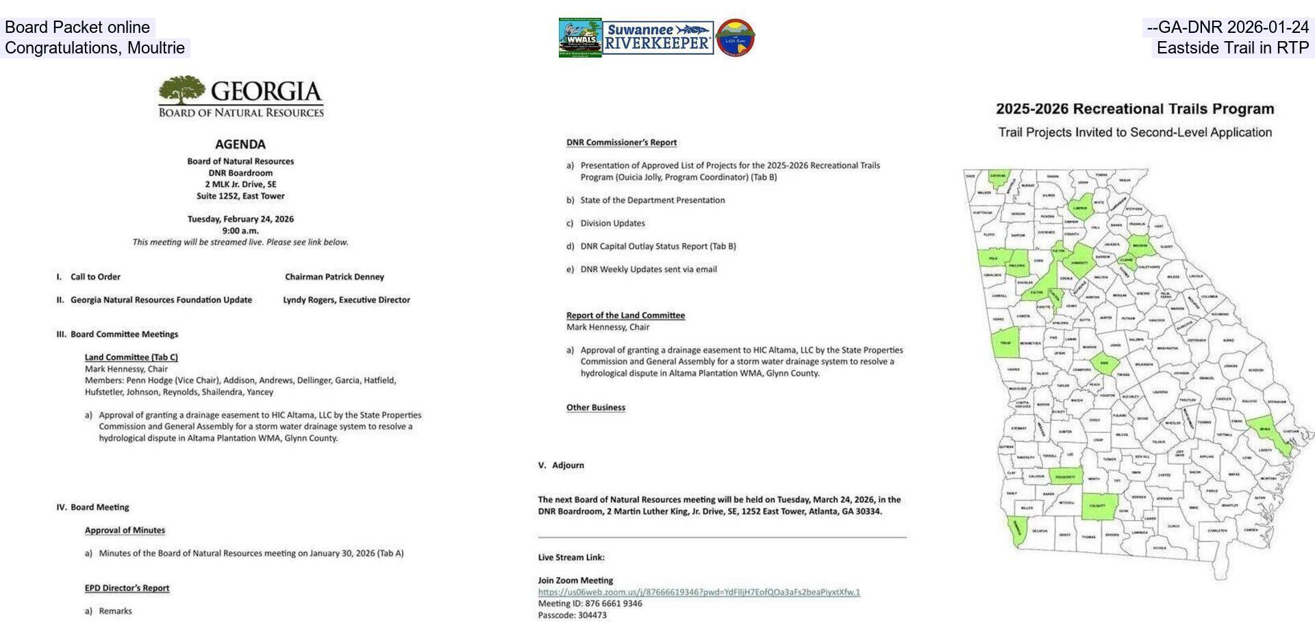 [Board Packet online, --GA-DNR 2026-01-24, Congratulations, Moultrie, Eastside Trail in RTP]
