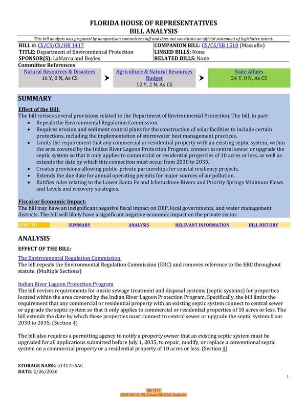 HB 1417, 2026-05-12 --FL House Bill SAC Analysis