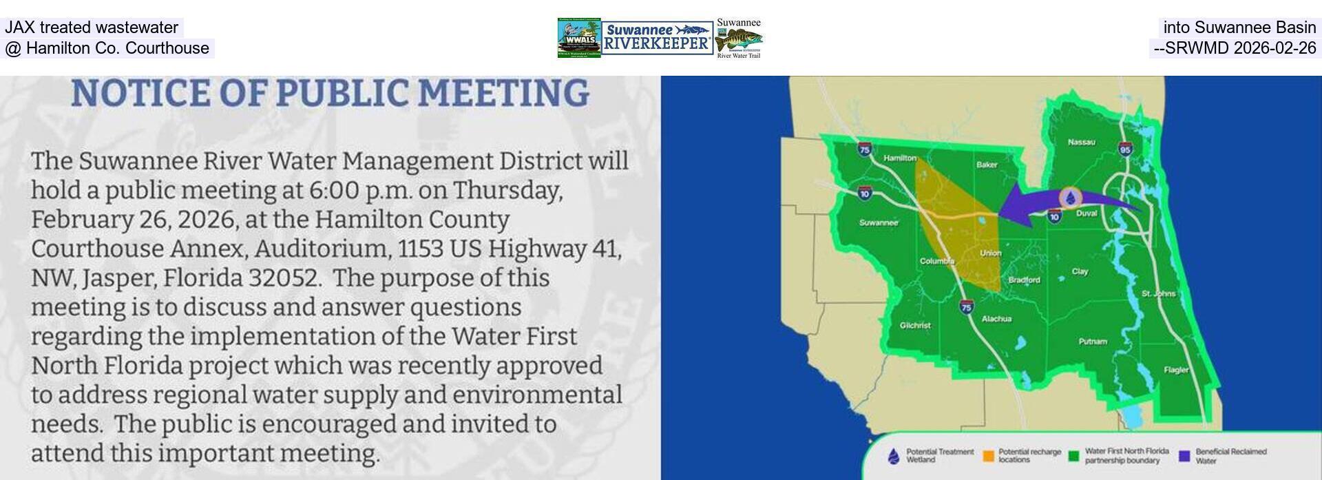 [JAX treated wastewater into Suwannee Basin, @ Hamilton Co. Courthouse --SRWMD 2026-02-26]