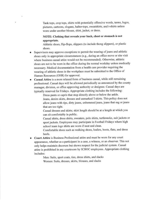 Section A: Attire Examples