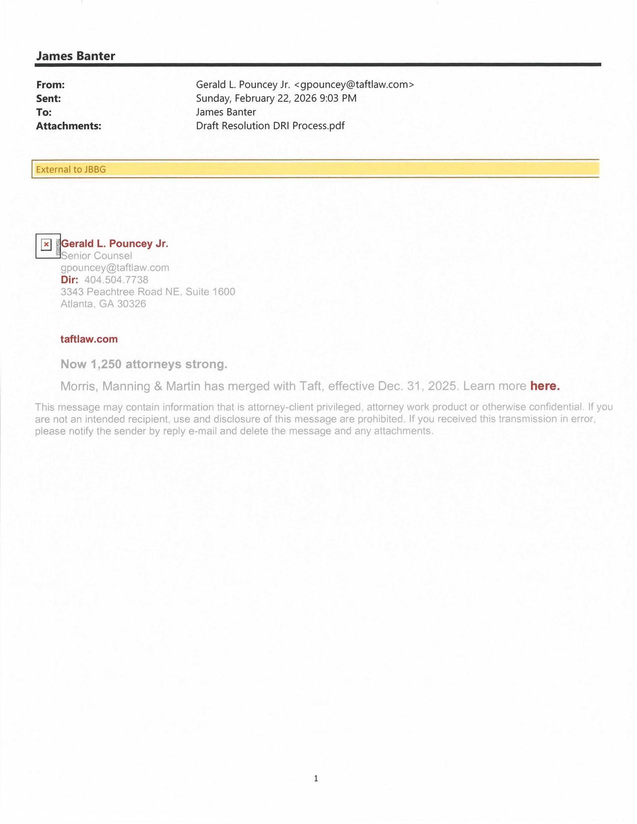 Attachments: Draft Resolution DRI Process.pdf, 2026-02-22 at 9:03 PM --Gerald L. Pouncey Jr.