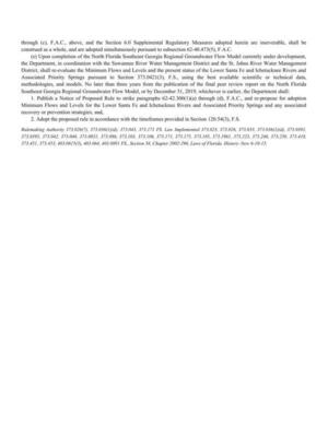[and the Section 6.0 Supplemental Regulatory Measures adopted herein are inseverable, shall be construed as a whole, and are adopted simultaneously pursuant to subsection 62-40.473(5), F.A.C.]