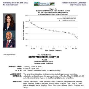 [Call to stop WFNF bill 2026-03-03, Florida Senate Rules Committee, No JAX wastewater into Suwannee Basin]