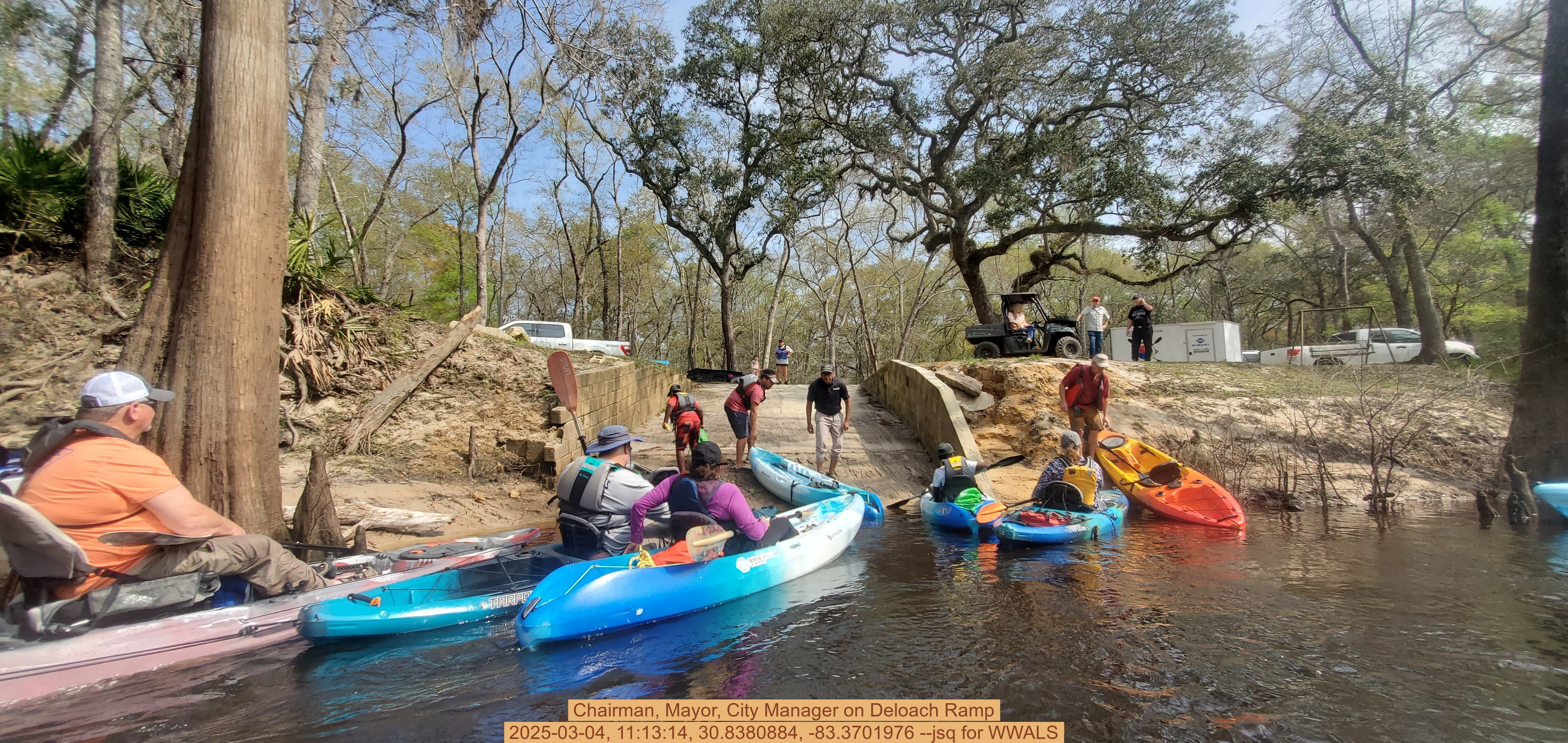 Chairman, Mayor, City Manager on Deloach Ramp, 2025-03-04, 11:13:14, 30.8380884, -83.3701976 --jsq for WWALS