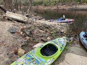 [Chairman's boat on the shore, 2026:03:07 08:34:33, 30.8514472, -83.3478861 --Gretchen Quarterman for WWALS]