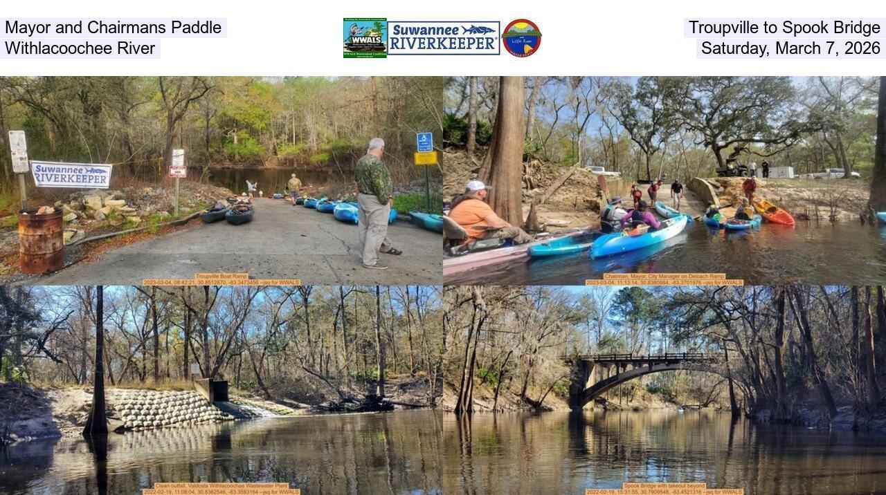 Mayor and Chairmans Paddle, Troupville to Spook Bridge, Withlacoochee River, Saturday, March 7, 2026