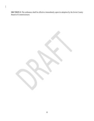 [SECTION 5. The ordinance shall be effective immediately upon its adoption by the Irwin County Board of Commissioners.]