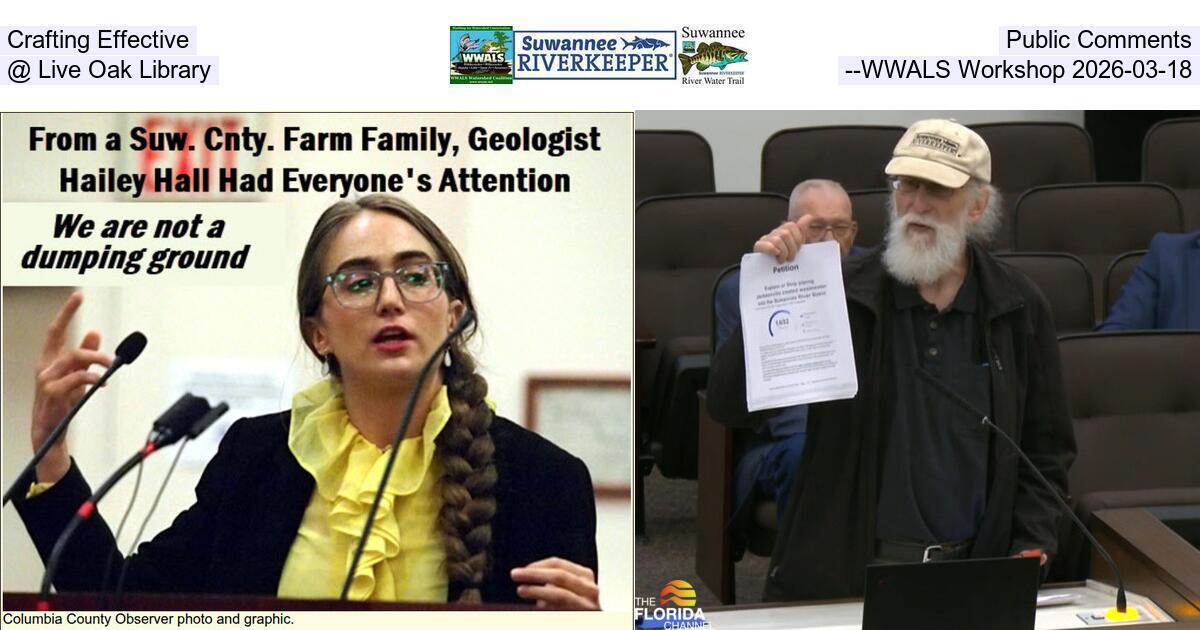 Crafting Effective Public Comments @ Live Oak Library --WWALS Workshop 2026-03-18
